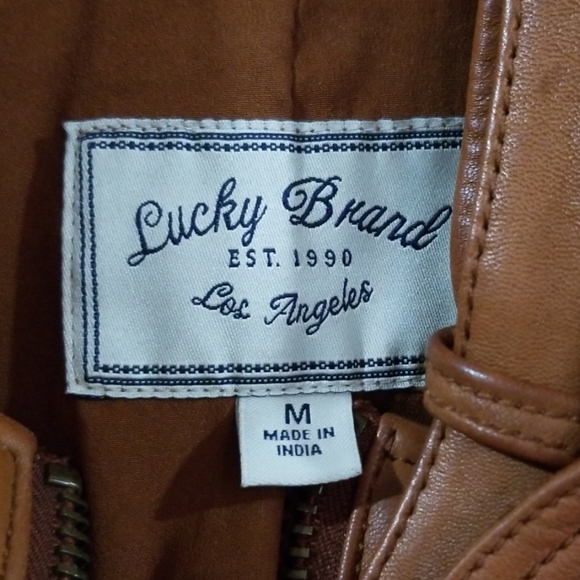 Lucky Brand Endless Leather Jacket - Cognac - Picture 4 of 8